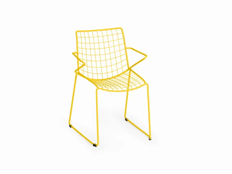 Gartenstuhl Weish�upl FLOW Dining-Sessel Edelstahlsessel sonnengelb